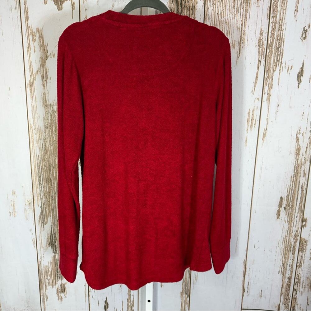 Pressbox, Stanford Red Terrycloth Long sleeve shirt. Size Medium. Good used cond - Picture 5 of 5